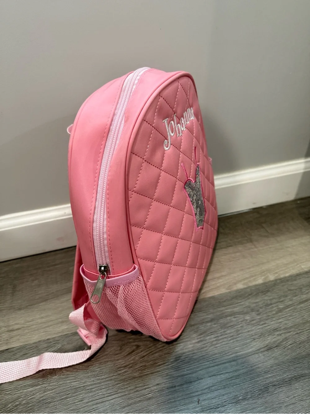 Othr Pink Quilted Kids Backpack with Sequin Ballerina